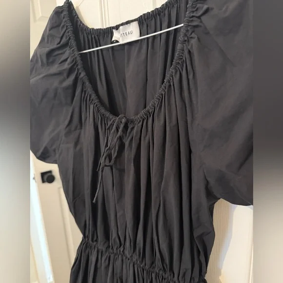 Matteu Drawcord Midi Black Dress, Size Small - Picture 4 of 7